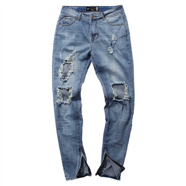 Men's Slashed Demin Jeans